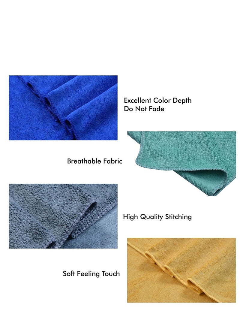 Fabienne 2-Piece Microfiber Bath Towel 70*140cm, Soft, Durable, Super Absorbent and Fast Drying, Turquoise Green  - Image 4