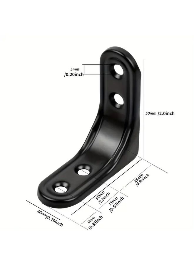 10 Pieces Black L Shaped Corner Brackets 90 Degree Angle Connectors For Furniture And Industrial Use - Image 2