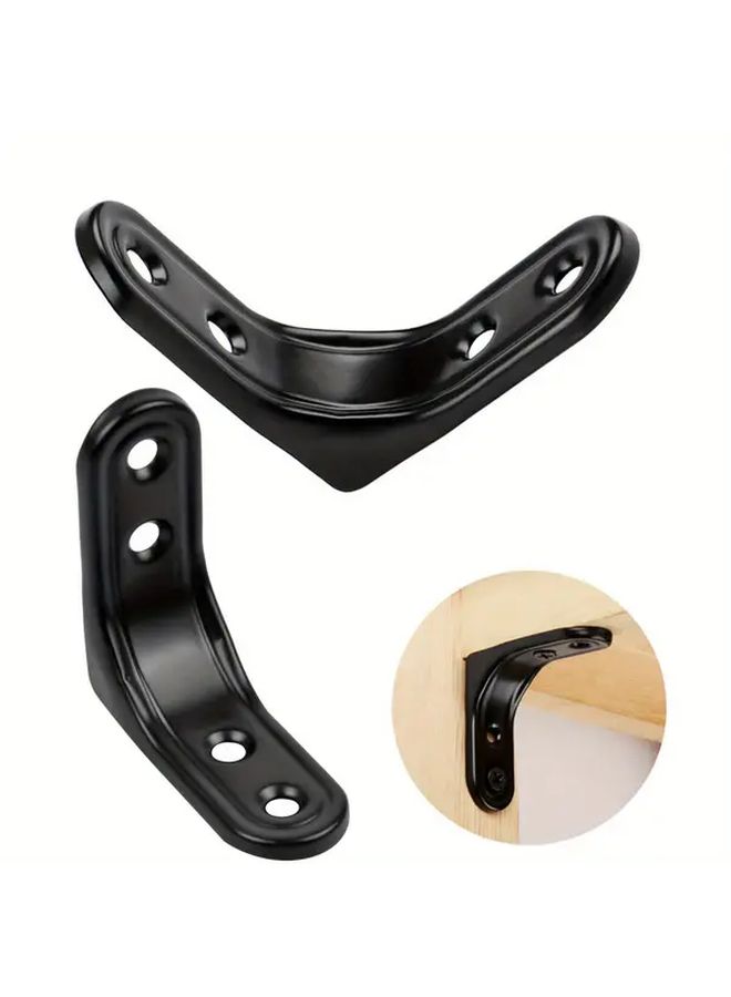 10 Pieces Black L Shaped Corner Brackets 90 Degree Angle Connectors For Furniture And Industrial Use - Image 5