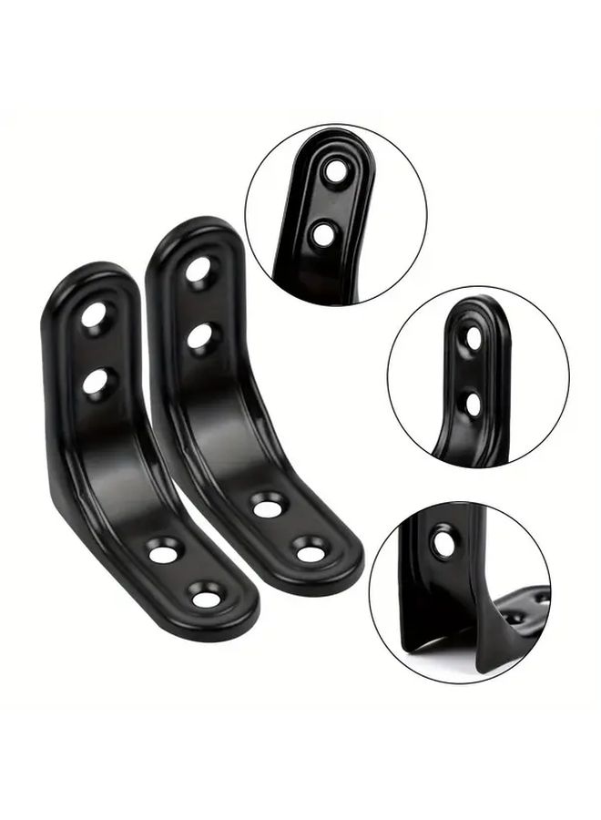 10 Pieces Black L Shaped Corner Brackets 90 Degree Angle Connectors For Furniture And Industrial Use - Image 4