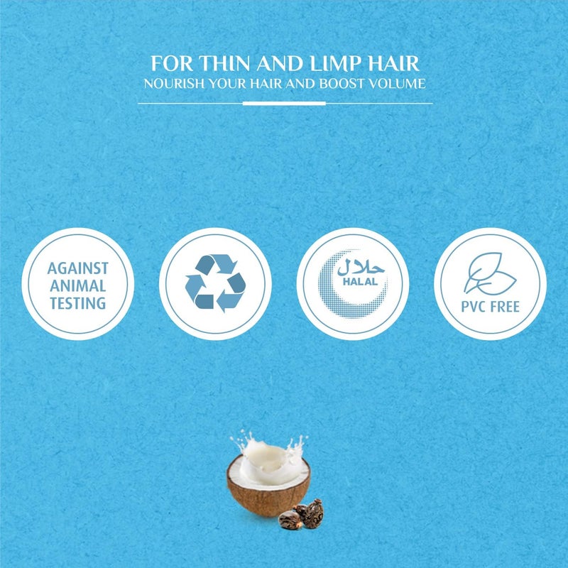 VATIKA شامبو فاتيكا ناتشورالز للحجم والكثافة 2x400 مل - غني بمستخلصات جوز الهند والخروع - Image 4