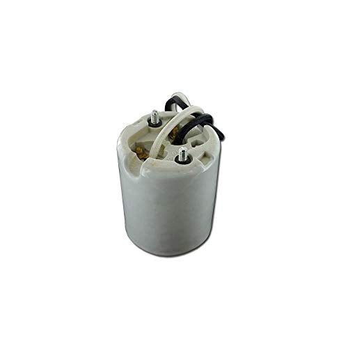 Leviton Mogul Base, One-Piece, Keyless, HID, Glazed Porcelain Lampholder, HPS up to 400W, Single Circuit, Back Wired, 4KV-Pulse Rated, 8756-2, White - Image 1