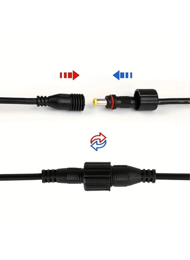DC Extension Cable 2pcs 5.5x2.1mm 16.4 Feet Black for Solar Garden Lights Outdoor - Image 2