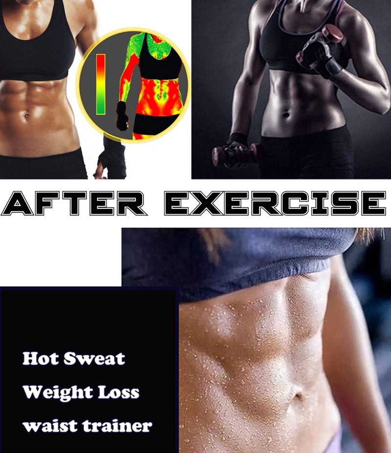 ANGOOL Neopren Waist Trainer For Women,Workout Plus Size Trimmer Belt Sauna Sweat Corset Cincher With Zipper Black - Image 5