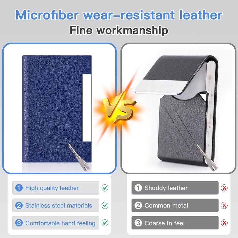 Padike Business Card Holder, Blue, Faux Leather, RFID Protected, Stylish Design - Image 5