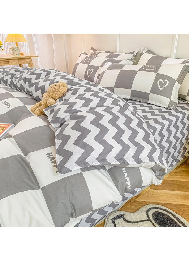 Sharpdo 4Piece Bed Sheet Set Polyester Soft Quilt Cover With 1Quilt Cover 200*230cm 1 Flat Sheet and 2 Pillowcases  - Image 3