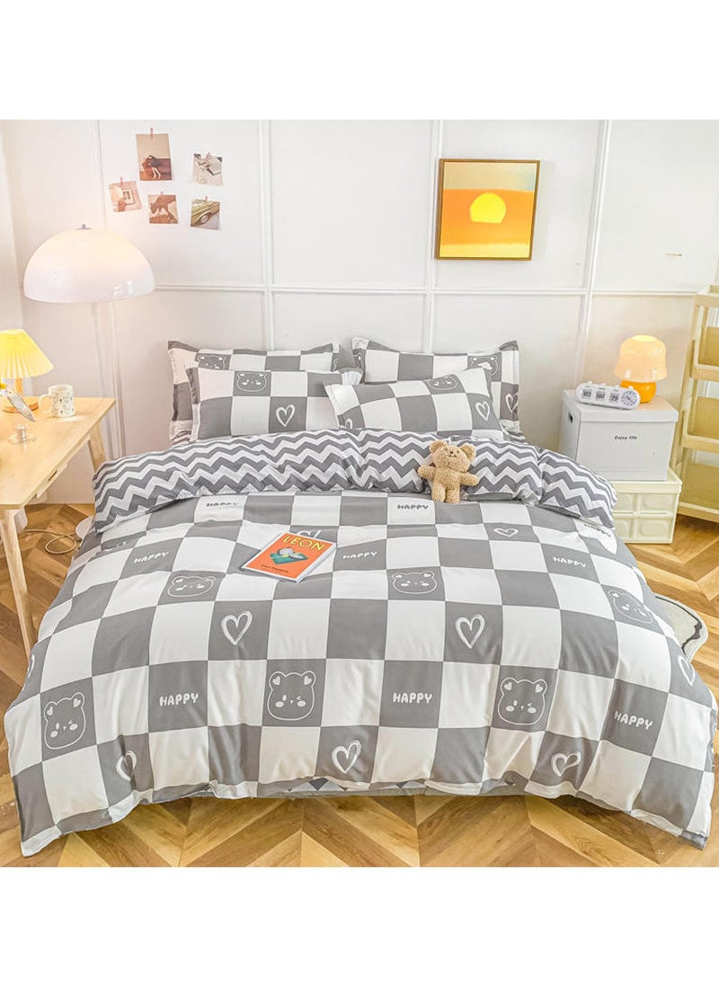 Sharpdo 4Piece Bed Sheet Set Polyester Soft Quilt Cover With 1Quilt Cover 200*230cm 1 Flat Sheet and 2 Pillowcases  - Image 1