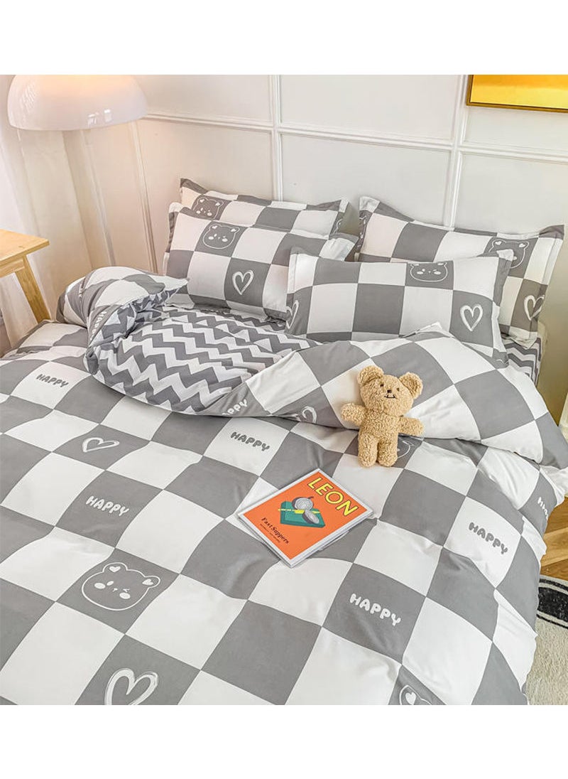 Sharpdo 4Piece Bed Sheet Set Polyester Soft Quilt Cover With 1Quilt Cover 200*230cm 1 Flat Sheet and 2 Pillowcases  - Image 5