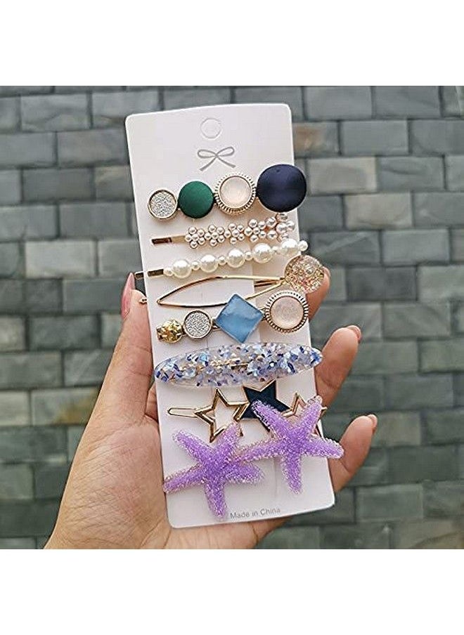 Aliza - 8 Pcs Korean Style Pearl Barrettes Women - Image 1