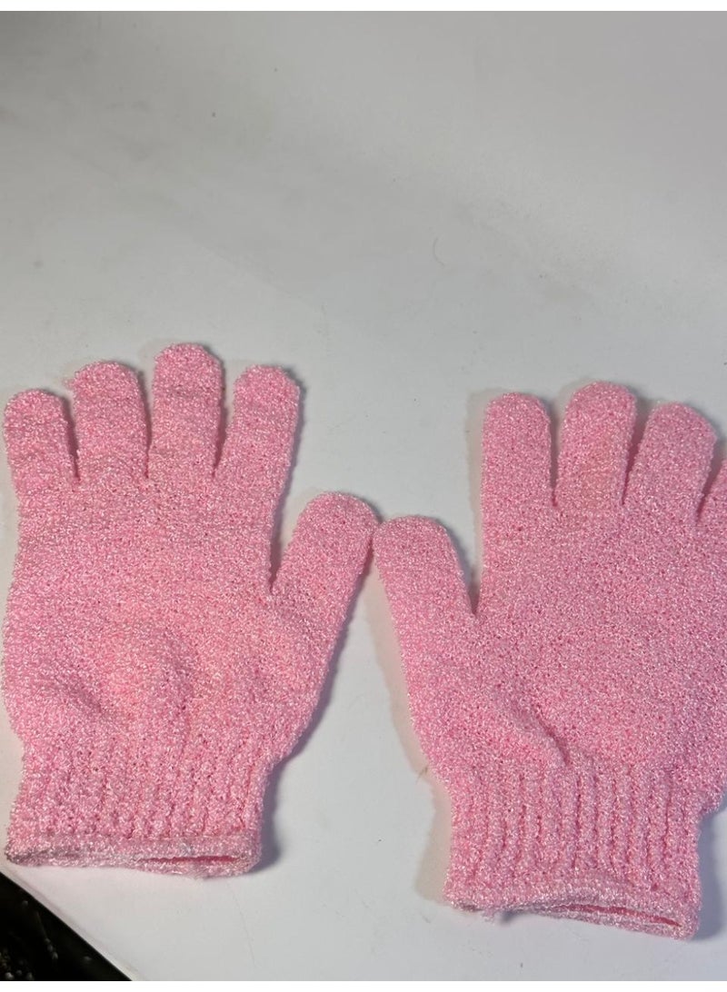 قفازات تقشير - قفازات تقشير من الخيزران للاستحمام - ليفة استحمام - مقشر للجسم للحمام - يزيل الشعر النامي تحت الجلد والجلد الميت قد يختلف اللون قطعتين - Image 2