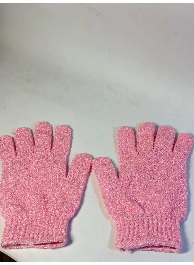 قفازات تقشير - قفازات تقشير من الخيزران للاستحمام - ليفة استحمام - مقشر للجسم للحمام - يزيل الشعر النامي تحت الجلد والجلد الميت قد يختلف اللون قطعتين - Image 1