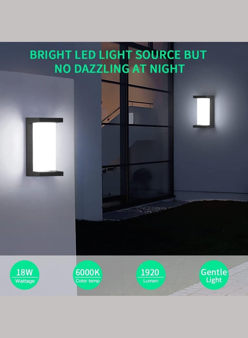 Vmax Modern LED Outdoor Wall Light, 18W Waterproof Exterior Wall Lamp with 3 Color Modes (3000K/4000K/6500K) | IP65 Weather Resistant, Rustproof, Bright 1920LM Wall Sconce for Porch, Garden, Garage & Home - Image 5