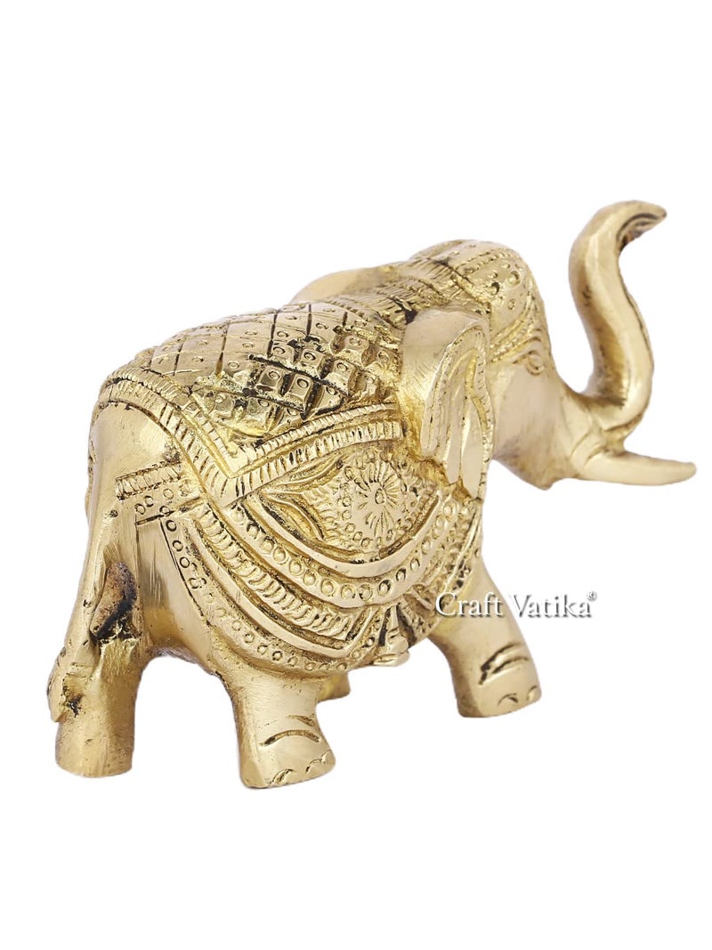 CraftVatika CraftVatika Brass Elephant Trunk Up Showpiece Decorative Items for Home Decoration Ethnic Indian Elephant Statue Home Office Table Living Room Decor Inches Height - Image 5