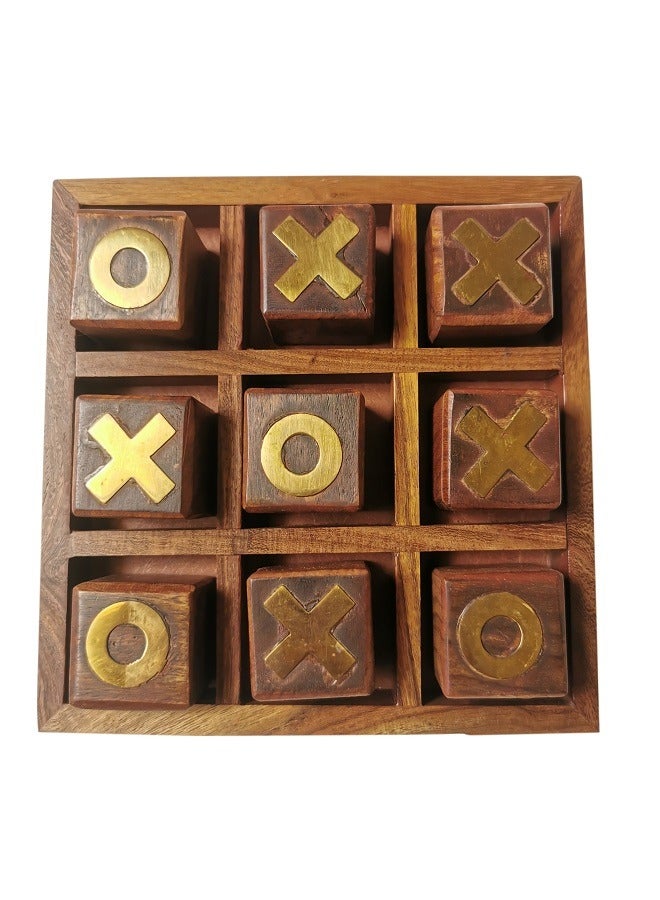 Tic Tac Toe Tactile Wooden Game (13 x 13 cm) - Image 1