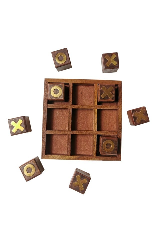 Tic Tac Toe Tactile Wooden Game (13 x 13 cm) - Image 2
