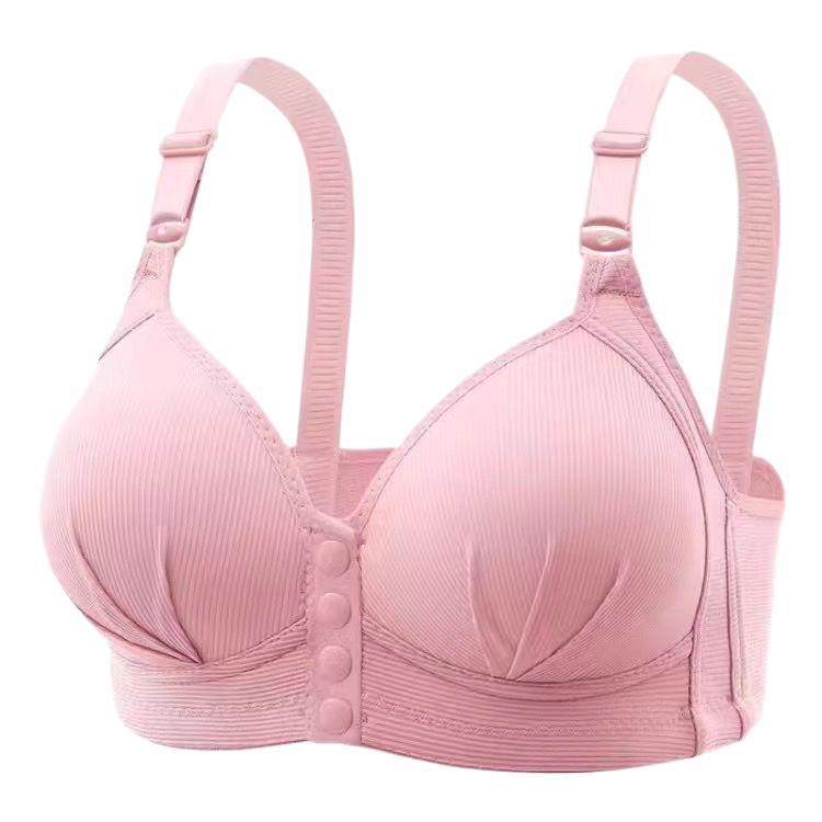 Large Size Thin New Bra For Middle-Aged And Elderly People Without Rims, Front Buckle, Push-Up Bra, Beautiful Back Bra, Glossy - Image 5