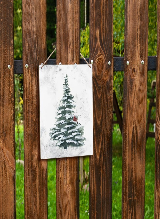 FUGWN Green Christmas Tree Winter Snow Xmas Hanging Wooden Signs 8x10, ChristmasTree Wall Decor, WinterWallDecor, Winter Decorations for Home, Christmas WallDecor - Image 5