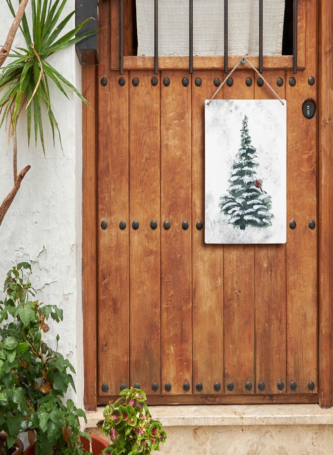 FUGWN Green Christmas Tree Winter Snow Xmas Hanging Wooden Signs 8x10, ChristmasTree Wall Decor, WinterWallDecor, Winter Decorations for Home, Christmas WallDecor - Image 3