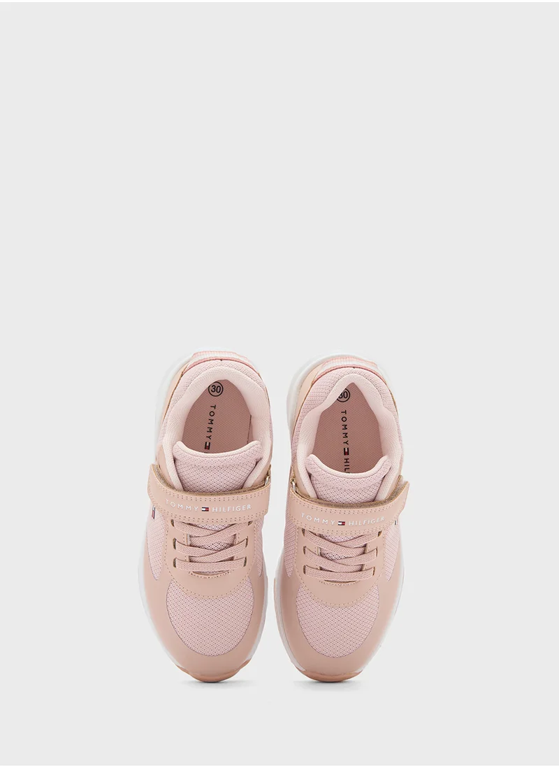 تومي هيلفيغر Kids Low Top Velcro Sneakers