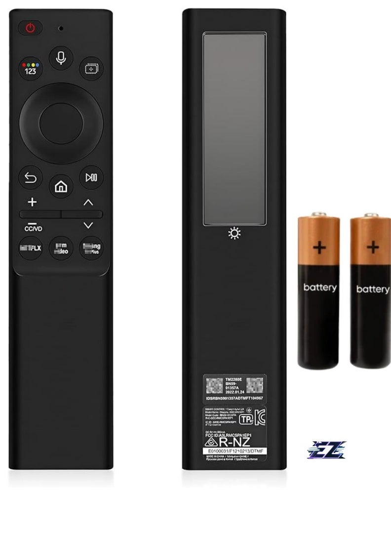 ELTRAZONE BN59-01357A Solar Powered Remote Control for Samsung TV, Self-Charging Smart Remote Control with USB-C Port Rechargeable, VG-TM2180ES/ZA, Black – Includes Battery  - Image 1