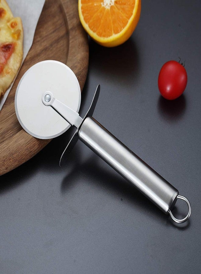 Berglander Pizza Wheel, Stainless Steel Pizza Cutter, Super Sharp Pizza Slicer with Non Slip Handle, Pastry Cutter, Easy to Clean And Stored (Silver) - Image 2