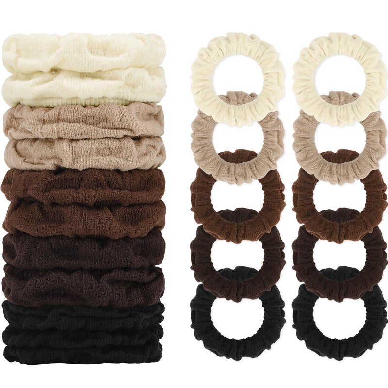 WantGor Hair Ties Women 10PCS Hair Bands No Damage Elastic Scrunchies Seamless Ponytail Holders Hair Accessories Head Bands for Womens Thick Thin Hair Neutral - Image 3