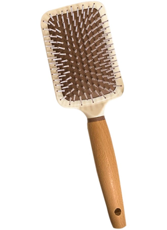 Generic Paddle brush, hair brush, Made of pure natural bamboo, no paint coating, massage the scalp while combing hair to promote blood circulation, prevent static electricity (1pcs)  - Image 1