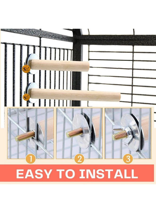 Sage Square Natural Wooden Bird Perch Set - 6 & 8 Inches | Ideal For Exercise, Play, Training, Enhance Cages & Prevent Foot Problems | Suitable For Finches, Parrot, Budgies, Cockatiel| Pack Of 2  - Image 5