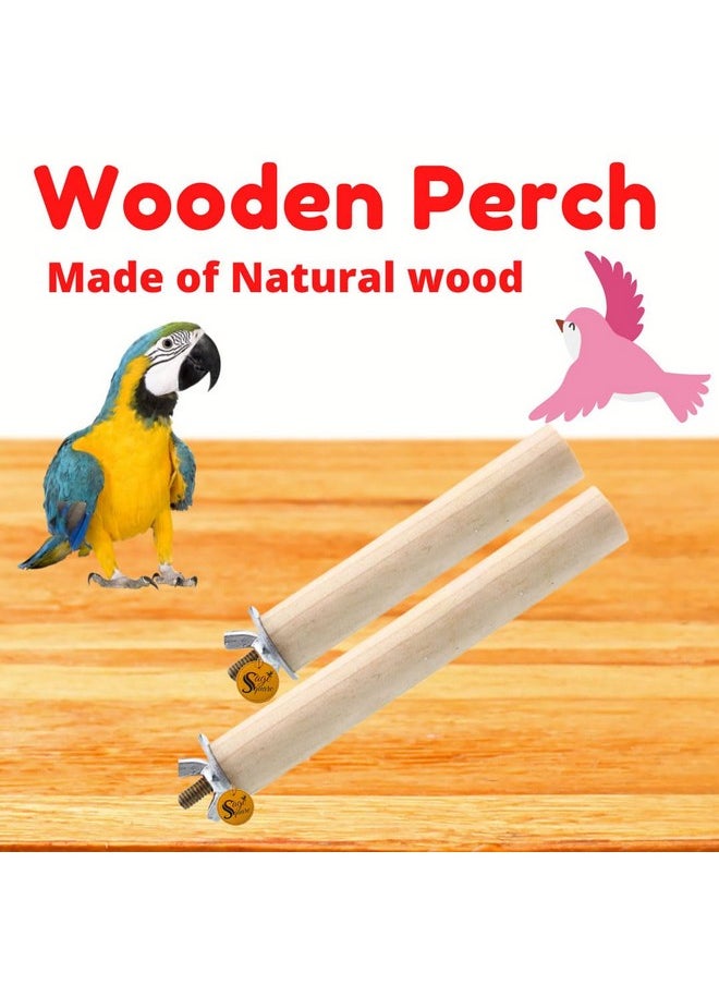 Sage Square Natural Wooden Bird Perch Set - 6 & 8 Inches | Ideal For Exercise, Play, Training, Enhance Cages & Prevent Foot Problems | Suitable For Finches, Parrot, Budgies, Cockatiel| Pack Of 2  - Image 4