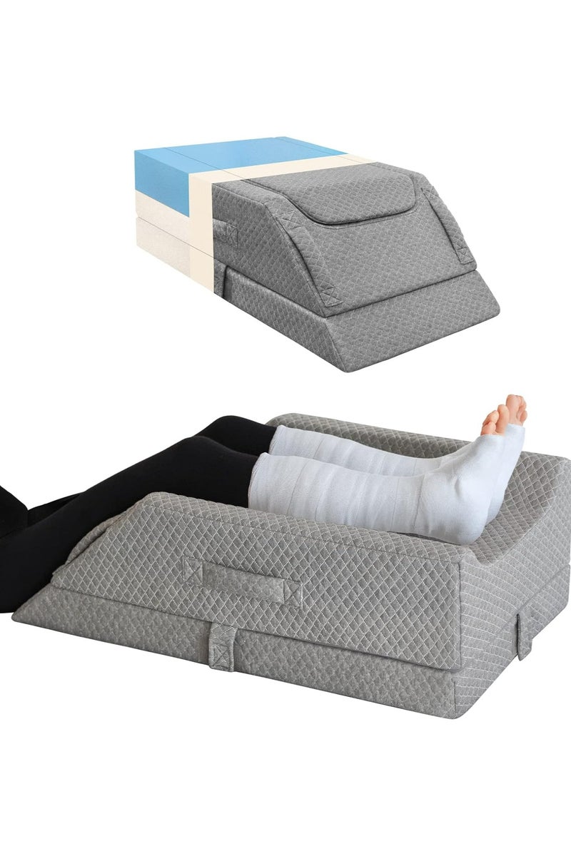 Oasisgalore Leg Positioner Pillow ,Cooling Memory Foam Pillow for Home Travel Adjustable Wedge Pillow for Sleeping Leg Elevation Bed Sofa Travel Camping - Image 1