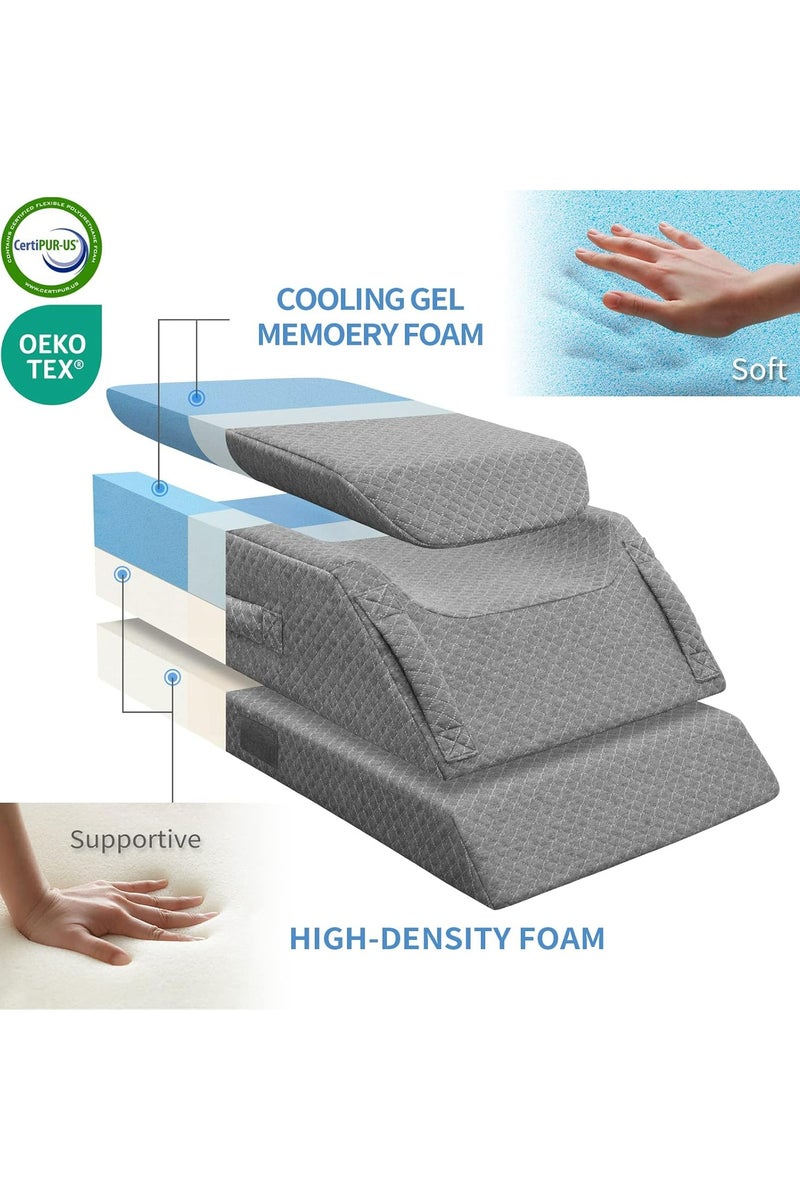 Oasisgalore Leg Positioner Pillow ,Cooling Memory Foam Pillow for Home Travel Adjustable Wedge Pillow for Sleeping Leg Elevation Bed Sofa Travel Camping - Image 2