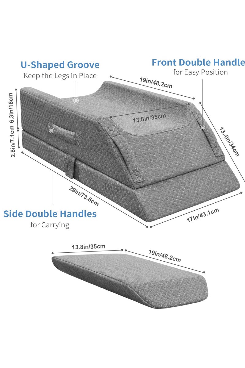 Oasisgalore Leg Positioner Pillow ,Cooling Memory Foam Pillow for Home Travel Adjustable Wedge Pillow for Sleeping Leg Elevation Bed Sofa Travel Camping - Image 3