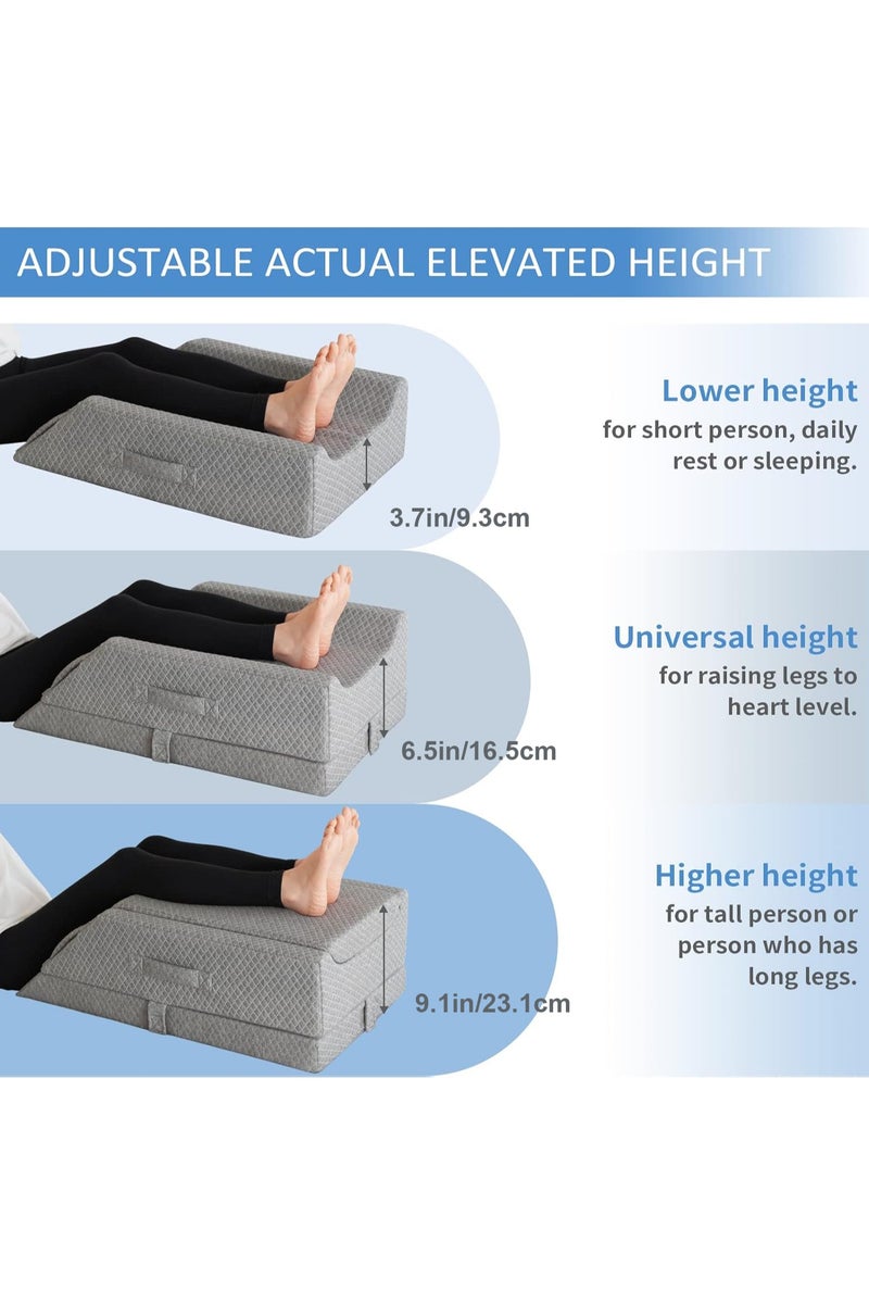 Oasisgalore Leg Positioner Pillow ,Cooling Memory Foam Pillow for Home Travel Adjustable Wedge Pillow for Sleeping Leg Elevation Bed Sofa Travel Camping - Image 4
