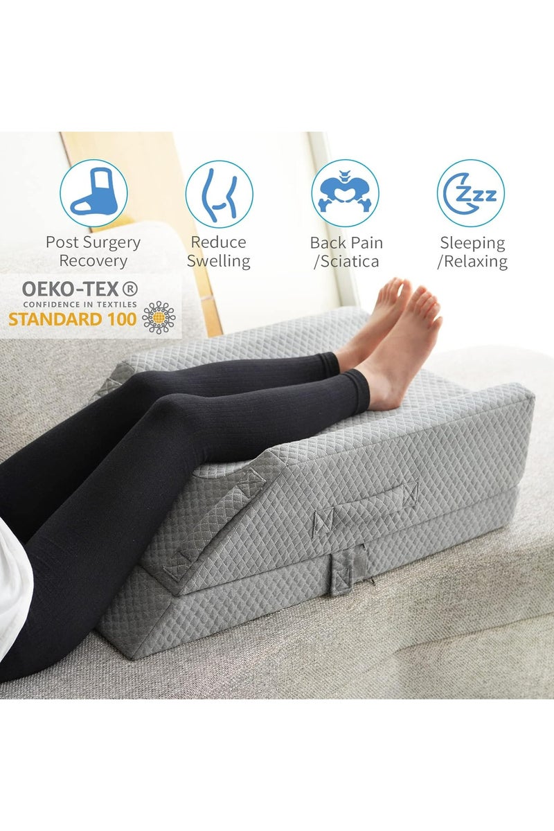 Oasisgalore Leg Positioner Pillow ,Cooling Memory Foam Pillow for Home Travel Adjustable Wedge Pillow for Sleeping Leg Elevation Bed Sofa Travel Camping - Image 5