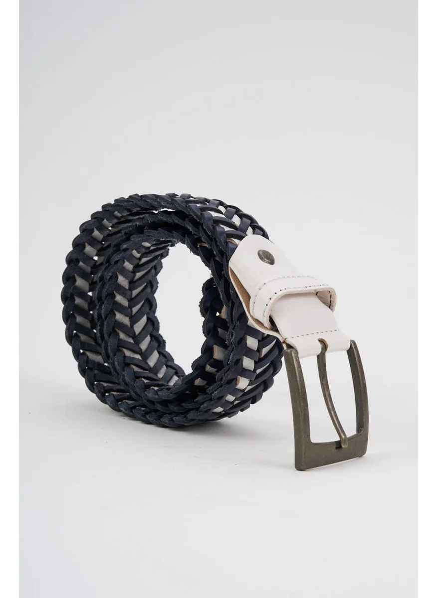 Alexander Gardi Knitted Detailed Leather Belt (E24-BELT-10)
