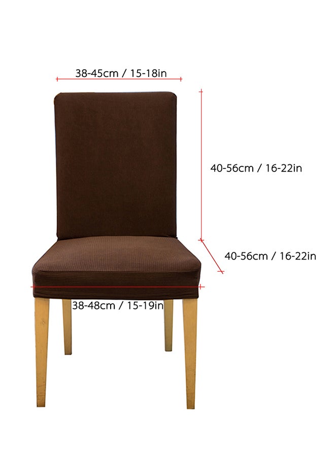 إسكدنيا مجموعة أغطية كراسي مطاطية من السباندكس مكونة من 4 قطع بلون قهوة - Image 3