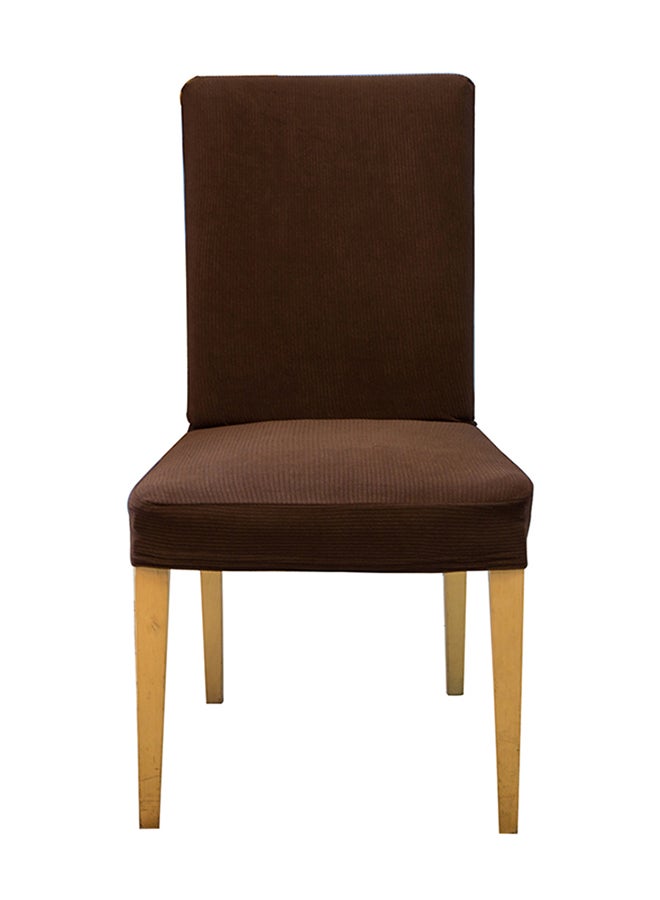 إسكدنيا مجموعة أغطية كراسي مطاطية من السباندكس مكونة من 4 قطع بلون قهوة - Image 2