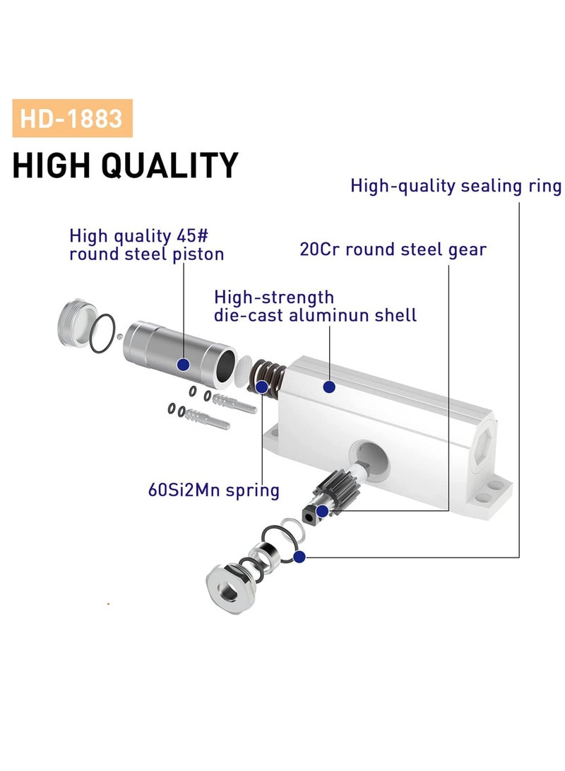 SYOSI Automatic Door Closer Size 5 Suitable for Door Weight 85 105kg Spring Hydraulic Door Closer Aluminum Alloy Material Heavy Duty Easy Installation H 1322 H 1683 H 1883 GK 1883 Size 5 White - Image 5