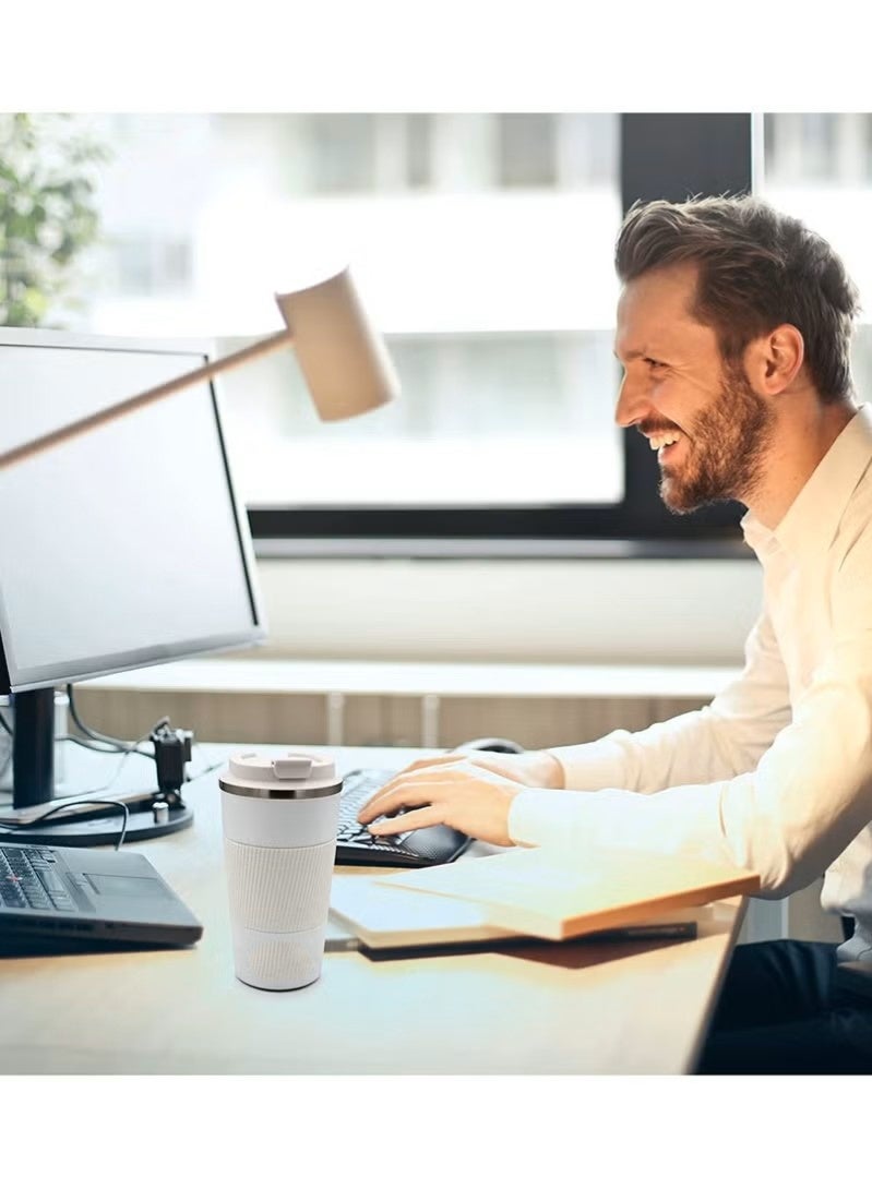 Ucanbe Premium Stainless Steel Vacuum Insulated Tumbler 510ml – Double Wall Travel Mug for Hot & Cold Drinks | Leak-Proof Coffee Cup for Home, Office & Outdoor Use White - Image 3