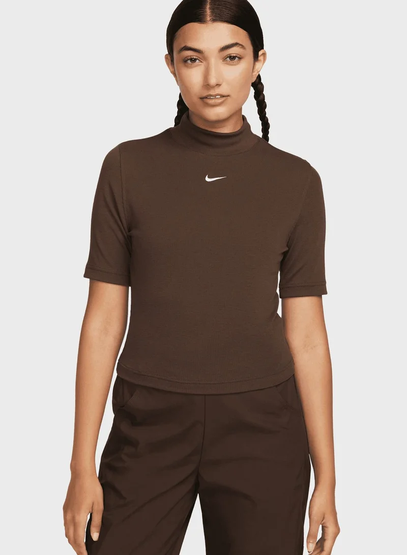 Nike Essentials Rib Mock Neck Top