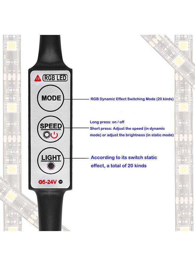 NIBEMINENT TV Backlight LED Strip With Mini Controller Black 100centimeter - Image 4
