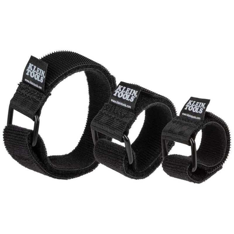 Klein Tools 450600 Cable Organizer Hook and Loop Cinch Strap Ties Includes 2 6Inch 2 8Inch 2 14Inch Straps Black