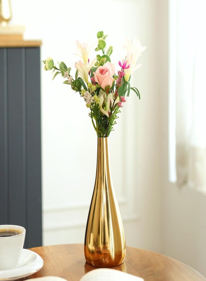 BEHOMA Luxury Home Décor Combo Gift Set | Metal Scented Candle Set of 2 with Golden Decorative Flower Vase | Premium Table Décor for Living Room | Housewarming, Wedding & Festive Gift Set - Image 5