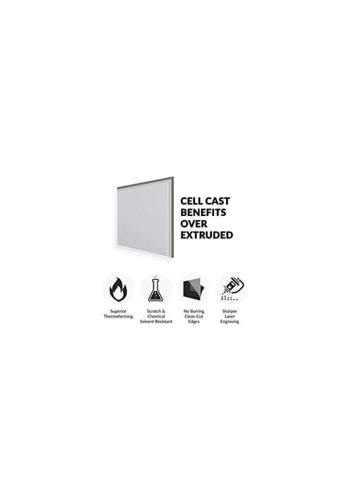 اي ار اس لوحان من زجاج الأكريليك الشفاف، بسماكة 3 مم (1/8 بوصة)، مقاس 18 × 24 بوصة، عبوة من قطعتين. ألواح أكريليك مصبوبة شفافة، مثالية للوحات الإعلانية، والأعمال اليدوية، وعلب العرض، والرفوف، واللافتات.  لوحان من الأكريليك الشفاف، مقاس 18 × 24 بوصة، بسماكة 3 مم (1/8 بوصة). لوح بلاستيكي شفاف، مثالي للوحات الإعلانية، والأعمال اليدوية، وإطارات الصور، ومشاريع العرض، والرسم على الزجاج. - Image 5