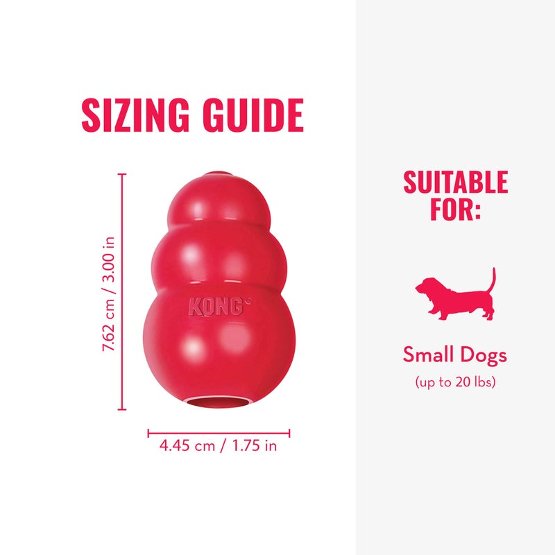 KONG Classic Stuffable Dog Toy - Fetch & Chew Toy for Dogs - Treat-Filling Capabilities & Erratic Bounce for Extended Play Time - Durable Natural Rubber Material - for Small Dogs - Image 4