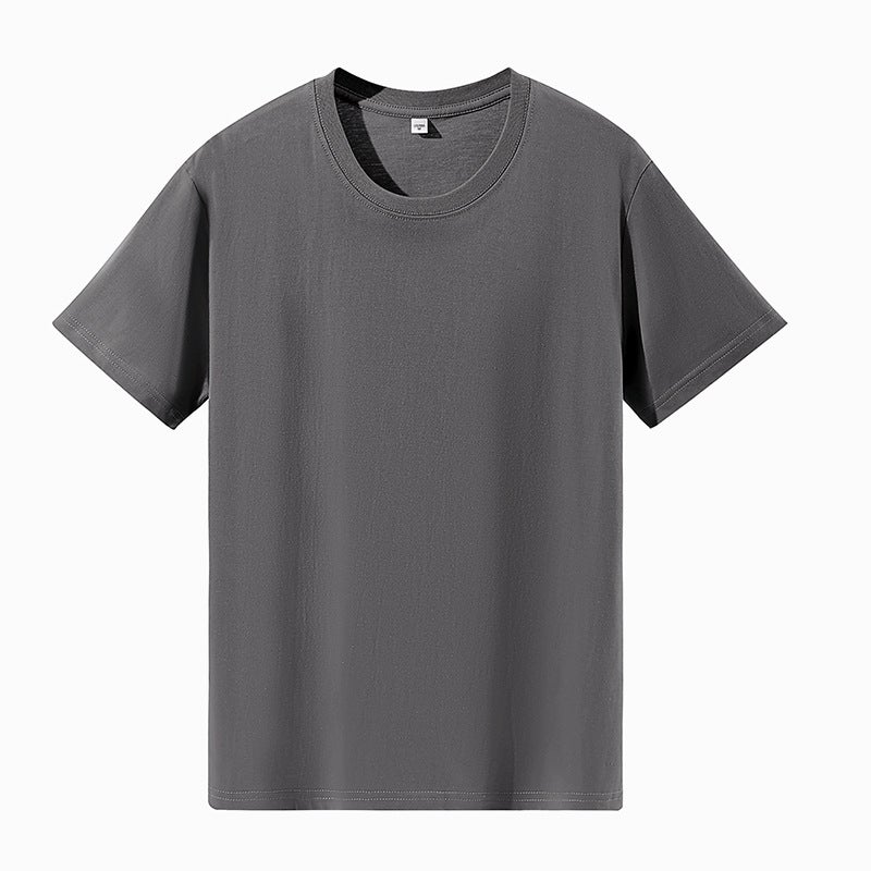 Summer New Style 100 Cotton Round Neck Short-Sleeved T-Shirt for Men and Women, Work Clothes, Team Class Uniforms, Printed Logo Tops Iron gray