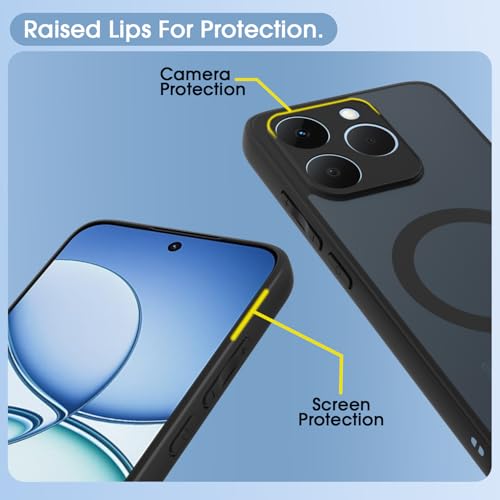 Pikkme Back Cover for Realme 15T 5G / Realme Narzo 90 5G Compatible with Mag-Safe Smoke Back | Shockproof Design | Hard Transparent Back Case (Black Smoke Mag-Safe) - Image 4