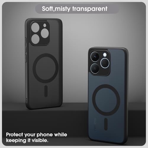 Pikkme Back Cover for Realme 15T 5G / Realme Narzo 90 5G Compatible with Mag-Safe Smoke Back | Shockproof Design | Hard Transparent Back Case (Black Smoke Mag-Safe) - Image 3