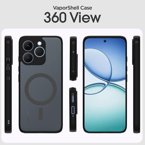 Pikkme Back Cover for Realme 15T 5G / Realme Narzo 90 5G Compatible with Mag-Safe Smoke Back | Shockproof Design | Hard Transparent Back Case (Black Smoke Mag-Safe) - Image 2