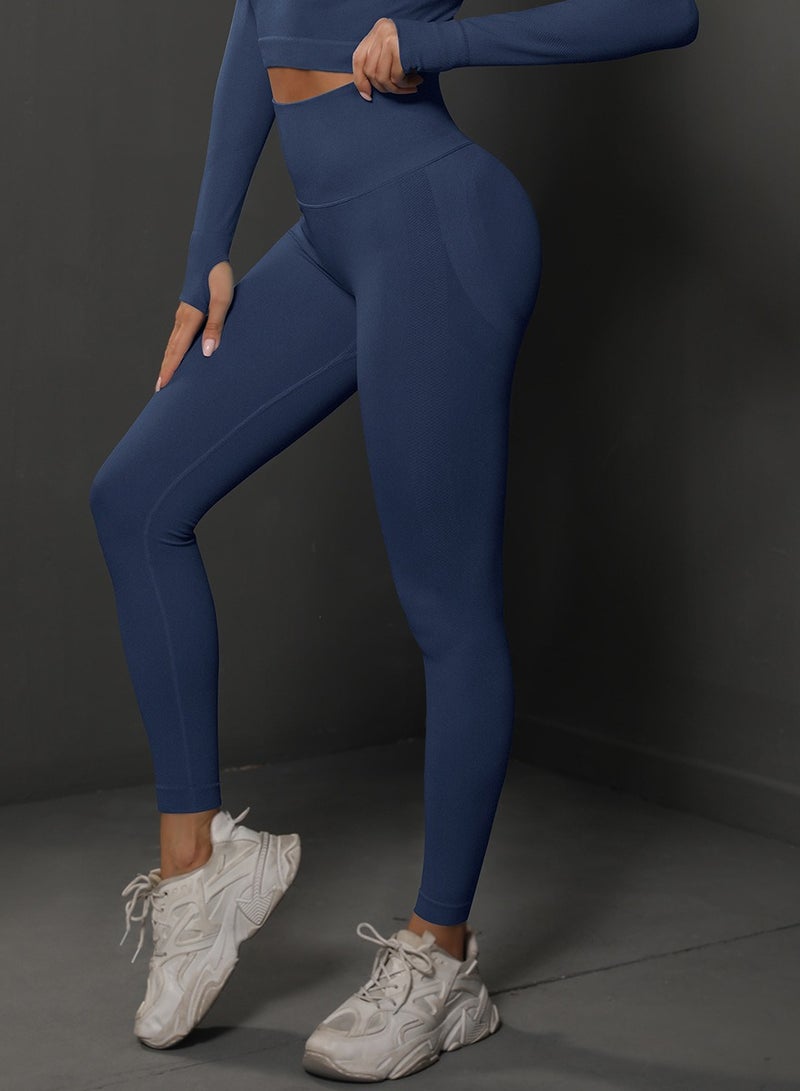 Loquat Yoga Tight Fitting Stretch Soft Pants Blue  - Image 2